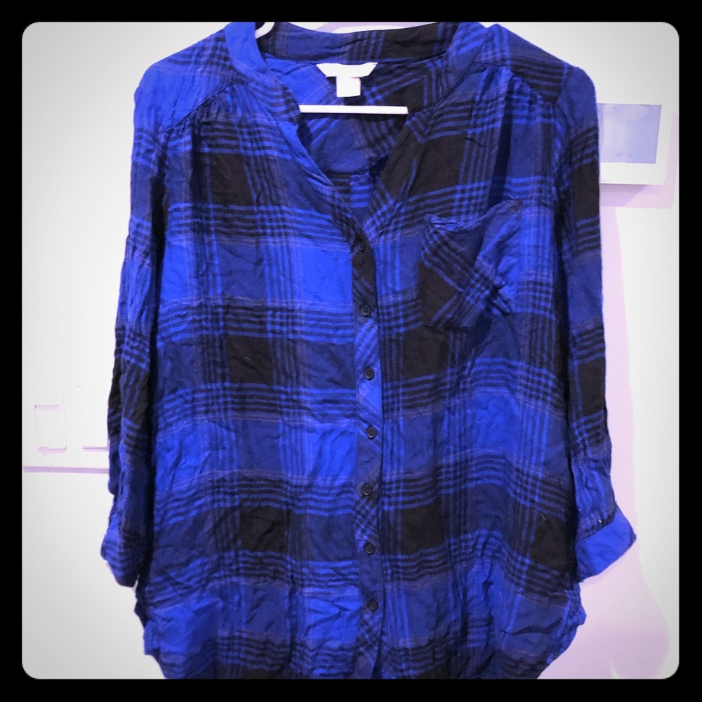 Button down checkered shirt